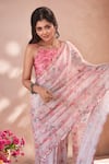 Buy_Naintara Bajaj_Multi Color Chinon Mirrors Printed Saree With Unstitched Blouse Piece _Online_at_Aza_Fashions