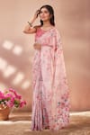 Buy_Naintara Bajaj_Multi Color Chinon Mirrors Printed Saree With Unstitched Blouse Piece _at_Aza_Fashions