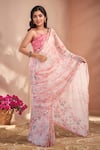 Naintara Bajaj_Multi Color Chinon Mirrors Printed Saree With Unstitched Blouse Piece _at_Aza_Fashions