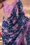 Buy_Naintara Bajaj_Multi Color Chinon Mirrors Printed Saree With Unstitched Blouse Piece _Online_at_Aza_Fashions