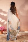 Shop_Naintara Bajaj_Off White Chinon Mirrors Printed Saree With Unstitched Blouse Piece _at_Aza_Fashions