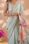 Naintara Bajaj_Multi Color Chinon Mirrors Printed Saree With Unstitched Blouse Piece _at_Aza_Fashions
