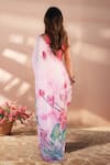 Shop_Naintara Bajaj_Pink Chinon Mirrors Printed Saree With Unstitched Blouse Piece _at_Aza_Fashions