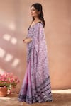 Naintara Bajaj_Multi Color Chinon Mirrors Printed Saree With Unstitched Blouse Piece _Online_at_Aza_Fashions