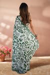 Shop_Naintara Bajaj_Multi Color Chinon Mirrors Printed Saree With Unstitched Blouse Piece _at_Aza_Fashions