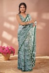 Buy_Naintara Bajaj_Multi Color Chinon Mirrors Printed Saree With Unstitched Blouse Piece _at_Aza_Fashions