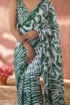 Shop_Naintara Bajaj_Multi Color Chinon Mirrors Printed Saree With Unstitched Blouse Piece _Online_at_Aza_Fashions