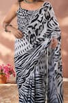 Shop_Naintara Bajaj_Multi Color Chinon Mirrors Printed Saree With Unstitched Blouse Piece _Online_at_Aza_Fashions