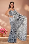 Buy_Naintara Bajaj_Multi Color Chinon Mirrors Printed Saree With Unstitched Blouse Piece 