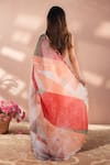 Shop_Naintara Bajaj_Multi Color Chinon Mirrors Printed Saree With Unstitched Blouse Piece _at_Aza_Fashions