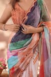 Shop_Naintara Bajaj_Multi Color Chinon Mirrors Printed Saree With Unstitched Blouse Piece _Online_at_Aza_Fashions