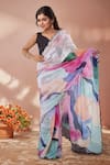 Buy_Naintara Bajaj_Multi Color Chinon Mirrors Printed Saree With Unstitched Blouse Piece _at_Aza_Fashions