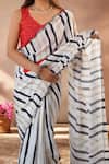 Shop_Naintara Bajaj_Multi Color Chinon Mirrors Printed Saree With Unstitched Blouse Piece _Online_at_Aza_Fashions