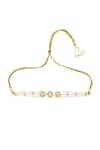 Shop_Maisara Jewelry_Gold Plated Pachi Kundan And Glass Pearl Choker _at_Aza_Fashions