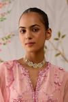 Buy_Maisara Jewelry_Gold Plated Pachi Kundan And Glass Pearl Choker _at_Aza_Fashions