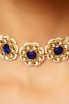 Maisara Jewelry_Gold Plated Pachi Kundan And Pearl Three-tiered Choker _Online_at_Aza_Fashions