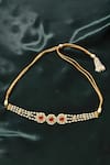 Shop_Maisara Jewelry_Red Pachi Kundan And Pearl Choker _at_Aza_Fashions