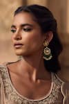 Maisara Jewelry_Green Gemstones, Beads, Pearls Kundan And Necklace & Earrings Set _Online_at_Aza_Fashions