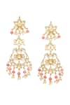 Shop_Maisara Jewelry_Gold Plated Stones, Pearls, Beads Kundan And Drop Earrings _at_Aza_Fashions