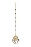 Buy_Maisara Jewelry_Multi Color Kundan And Pearl Beaded Maangtikka _at_Aza_Fashions