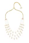 Buy_Maisara Jewelry_Gold Plated Layered Pearl And Polish Necklace _at_Aza_Fashions
