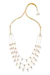 Buy_Maisara Jewelry_White Layered Pearl And Stone Necklace _at_Aza_Fashions