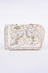 Buy_Fuchsia_Off White Sequins, Beads, Crystals, Velvet Floral And Pearl Embellished Clutch _Online_at_Aza_Fashions