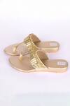 Shop_Fuchsia_Gold Sequins, Embroidery Arora Kolhapuri Sandals _Online_at_Aza_Fashions