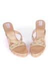 Shop_Fuchsia_Gold Beads, Sequins, Embroidery Criss Cross Wedges _at_Aza_Fashions