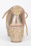 Shop_Fuchsia_Gold Embroidery, Beads, Sequins Sunlight Sneaker Wedges _Online_at_Aza_Fashions