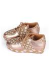 Buy_Fuchsia_Rose Gold Pearl Embroidered Sneaker Wedges _Online_at_Aza_Fashions
