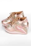 Fuchsia_Multi Color Rainbow Embroidered Sneaker Wedges _Online_at_Aza_Fashions