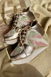 Buy_Fuchsia_Multi Color Rainbow Embroidered Sneaker Wedges _at_Aza_Fashions