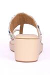Buy_Fuchsia_Cream Embroidery, Beads Morocco Kolhapuri Wedges _Online_at_Aza_Fashions