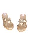 Shop_Fuchsia_Gold Sequins Aurora Embroidered Wedges _at_Aza_Fashions
