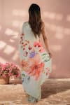 Shop_Naintara Bajaj_Multi Color Chinon Mirrors Printed Saree With Unstitched Blouse Piece _at_Aza_Fashions