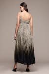 Shop_Ritu Kumar_Grey Viscose, Chiffon Embroidery Round Neck Jalaj Floral Print Dress _at_Aza_Fashions