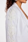 Dev And Viv_White Lycra Sequins, Embroidery Blazer _Online_at_Aza_Fashions