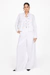 Buy_Dev And Viv_White Collared Cropped Shirt Jacket _at_Aza_Fashions