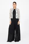 Buy_Dev And Viv_White Lace Embroidery Round Neck Jacket _at_Aza_Fashions
