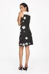 Shop_Dev And Viv_Black Polyester Round Neck Constellation Pattern Dress _at_Aza_Fashions
