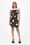 Buy_Dev And Viv_Black Polyester Round Neck Constellation Pattern Dress _Online_at_Aza_Fashions