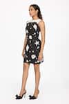 Shop_Dev And Viv_Black Polyester Round Neck Constellation Pattern Dress _Online_at_Aza_Fashions