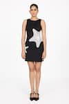 Buy_Dev And Viv_Black Rayon Crew Neck Star Fish Pattern Dress _Online_at_Aza_Fashions