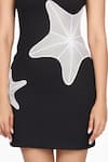 Dev And Viv_Black Rayon Crew Neck Star Fish Pattern Dress _at_Aza_Fashions