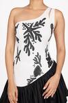 Dev And Viv_Black Rayon Embroidery One Shoulder Star Fish Pattern Dress _Online_at_Aza_Fashions