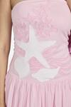 Buy_Dev And Viv_Pink Cotton Embroidery Open Neck Star Fish Pattern Dress _Online_at_Aza_Fashions