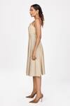 Shop_Dev And Viv_Beige Embroidery Halter Neck Yoke Dress _Online_at_Aza_Fashions