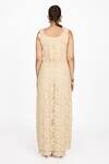 Shop_Dev And Viv_Beige Lace Round Neck Embroidered Dress _at_Aza_Fashions