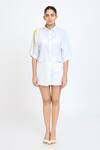 Dev And Viv_White Embroidery Collared Placement Shirt _Online_at_Aza_Fashions